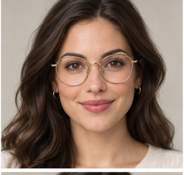 Sample selfie in gold round frames