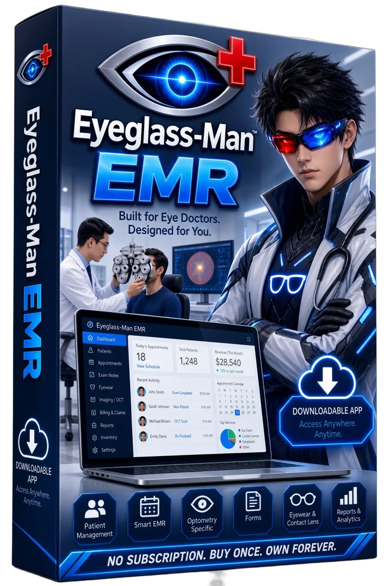 Eyeglass-Man EMR software box
