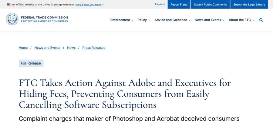 FTC action against Adobe