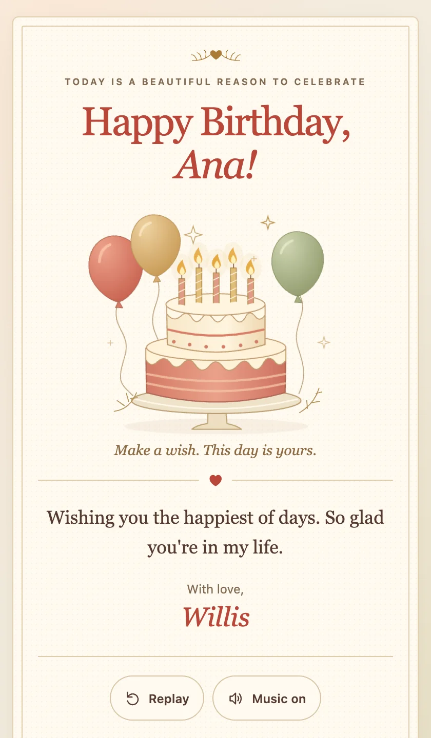 Happy Birthday · Warm & Classic greeting card artwork